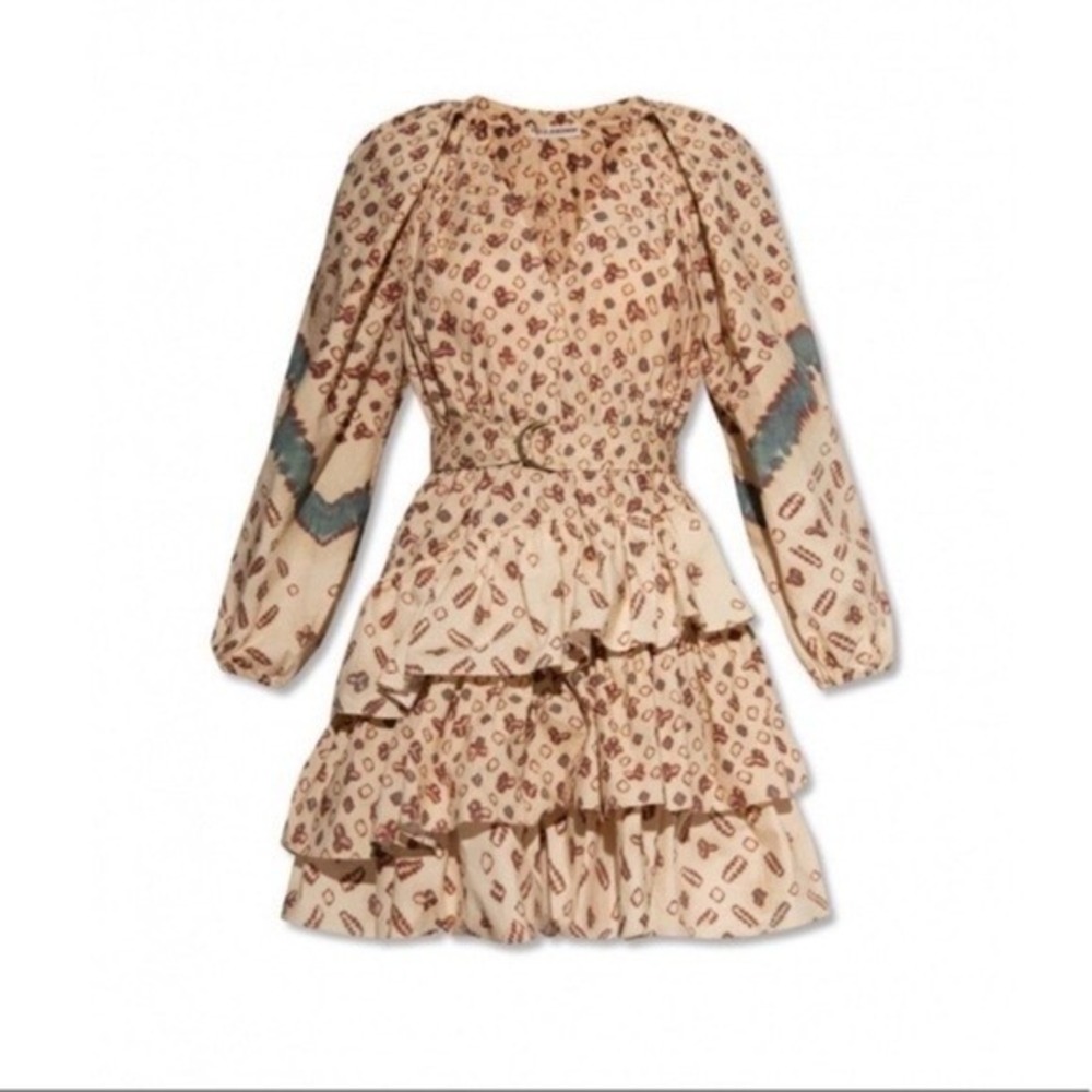 ULLA JOHNSON Miranda Mini Belted Tiered Dress Sz US 4 - Picture 12 of 14